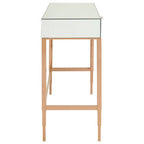 Rose Gold Stainless Steel Console Table with Mirrored Top and Crystal Knob Drawer, Goldie