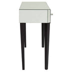 Mirrored Console Table with Black Finish Wooden Legs and Crystal Drawer Knobs | Gabriella