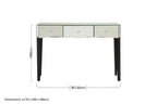 Mirrored Console Table with Black Finish Wooden Legs and Crystal Drawer Knobs | Gabriella