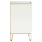 Mirrored Glass Side Table with Arabesque Detail in Gold Finish | Grazia