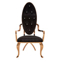 Black Velvet and Rose Gold Baroque Chair | Novara