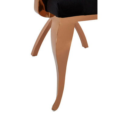 Black Velvet and Rose Gold Baroque Chair | Novara