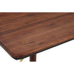 Brown Walnut Wood Dining Table with Brass Accents | Kenso