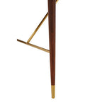 Brown Walnut Wood Dining Table with Brass Accents | Kenso