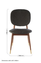 Black Leather and Walnut Wood Dining Chair | Kenso