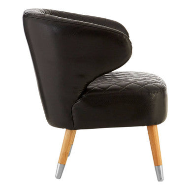 Black Leather Effect Accent Chair | Richy