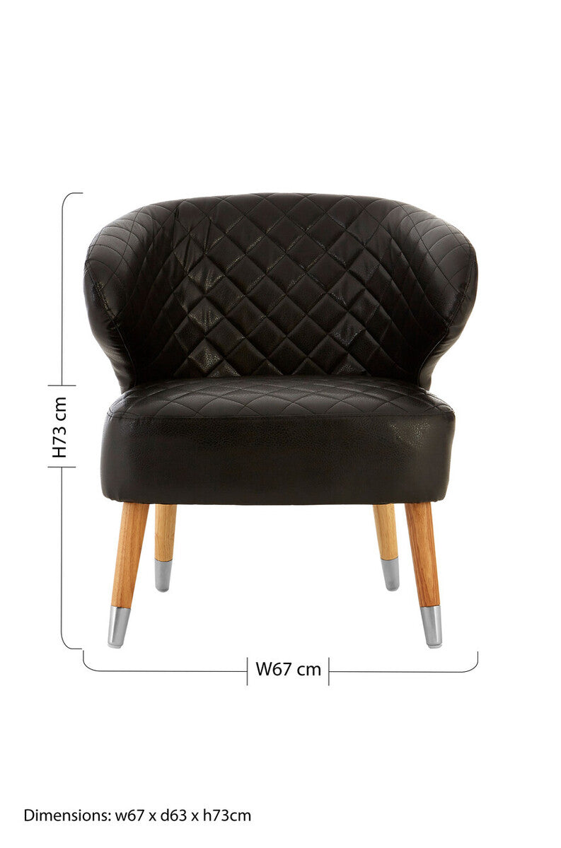 Black Leather Effect Accent Chair | Richy