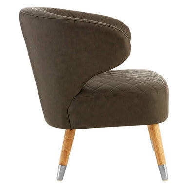Brown Leather Effect Accent Chair | Richy