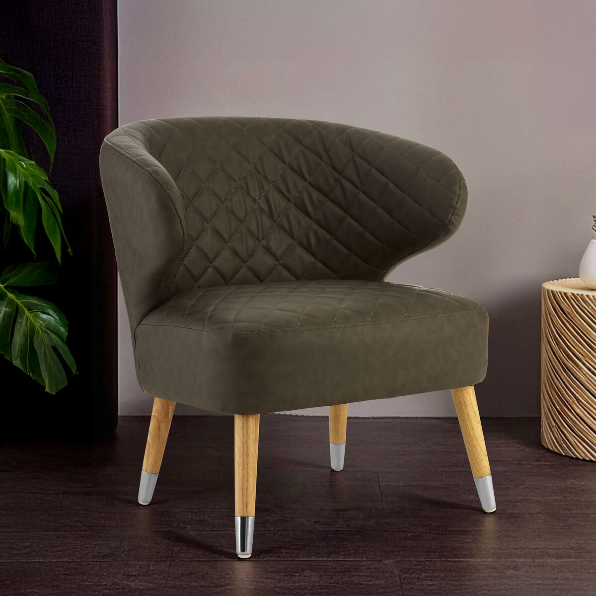 Brown Leather Effect Accent Chair | Richy