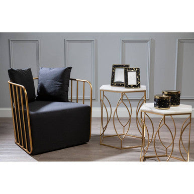 Black Linen Chair | Rosina