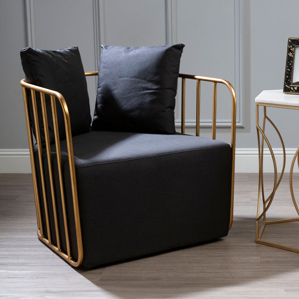 Black Linen Chair | Rosina
