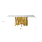 Clear Tempered Glass Top with Gold Stainless Steel Frame | Arezzo