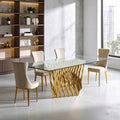Clear Tempered Glass Top with Gold Stainless Steel Frame | Arezzo