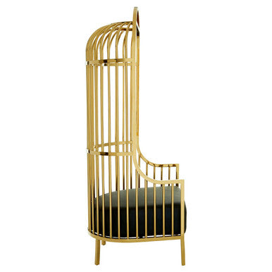 Gold Finish Dome Cage Chair | Eliza