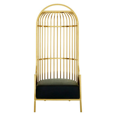 Gold Finish Dome Cage Chair | Eliza