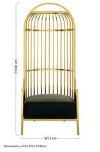 Gold Finish Dome Cage Chair | Eliza