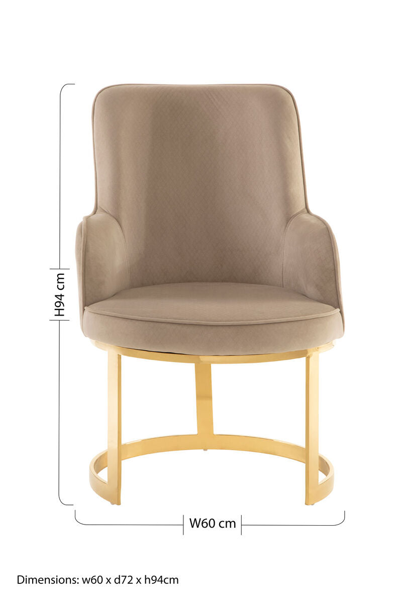 Beige Velvet Dining Chair | Eliza