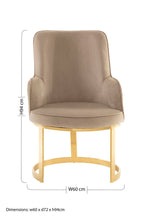 Beige Velvet Dining Chair | Eliza