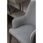 Grey Velvet Dining Chair with Silver Finish Legs | Eliza