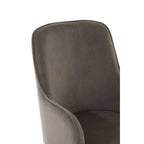 Grey Velvet Dining Chair with Silver Finish Legs | Eliza