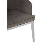 Grey Velvet Dining Chair with Silver Finish Legs | Eliza