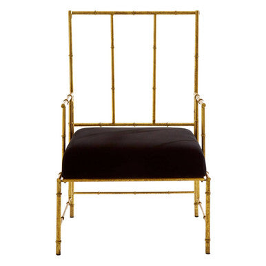 Gold and Black Velvet Accent Chair | Monroe