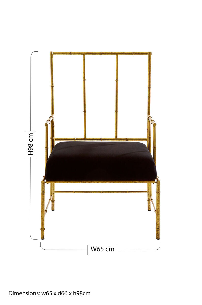 Gold and Black Velvet Accent Chair | Monroe