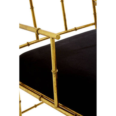Gold and Black Velvet Accent Chair | Monroe