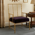 Gold and Black Velvet Accent Chair | Monroe