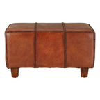 Leather Bench with Teak Wood Legs | Inca