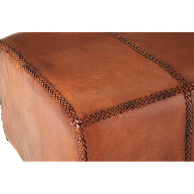 Leather Bench with Teak Wood Legs | Inca