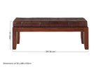 Antique Brown Leather Bench | Inca