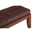 Antique Brown Leather Bench | Inca