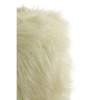White Faux Fur Round Footstool | Inca