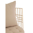 Gold Finish Wheel Design Chair with Cushion | Mantis