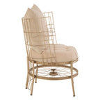 Champagne Gold Finish Wheel Design Chair | Mantis