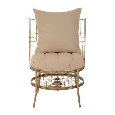 Champagne Gold Finish Wheel Design Chair | Mantis