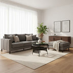 Clear Glass Top Table with Black Finish Bamboo and Iron Frame, Mantis