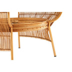 Clear Glass Top Table with Gold Finish Bamboo and Iron Frame | Mantis