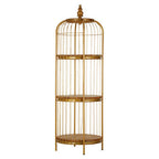 Medium Gold Finish Birdcage Shelf Unit | Mantis