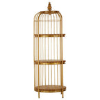 Medium Gold Finish Birdcage Shelf Unit | Mantis