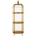 Medium Gold Finish Birdcage Shelf Unit | Mantis