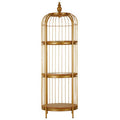 Medium Gold Finish Birdcage Shelf Unit | Mantis