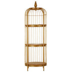 Medium Gold Finish Birdcage Shelf Unit | Mantis
