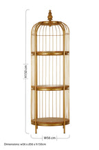 Medium Gold Finish Birdcage Shelf Unit | Mantis
