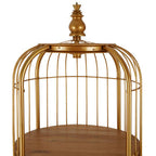 Medium Gold Finish Birdcage Shelf Unit | Mantis
