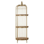 3 Tier Champagne Gold Birdcage Shelf Unit | Mantis