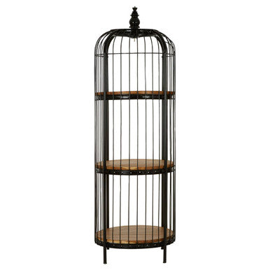 Small Black Finish Birdcage Shelf Unit | Mantis