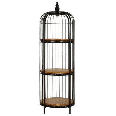 Small Black Finish Birdcage Shelf Unit | Mantis