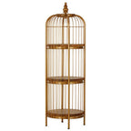 Small 3 Tier Gold Finish Birdcage Shelf Unit | Mantis